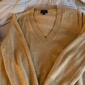Jcrew, cashmere camel v-neck sweater.